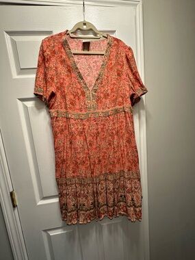 Knox Rose Pink Floral V-Neck Tiered Dress